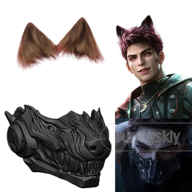 Love and Deepspace Valko Wolf  - Anime Cosplay Mask ulasan dan harga