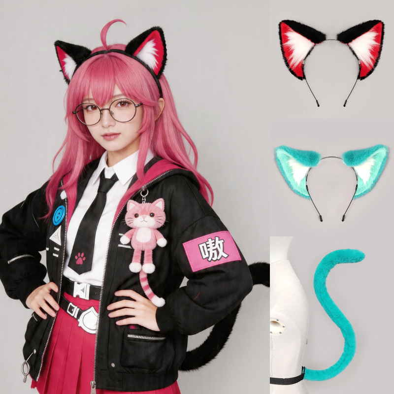 Handmade Nanaly Mint Cat Ears  - Cosplay Anime Expo ulasan dan harga