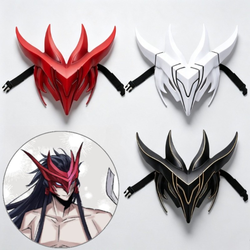 Plastic Mask Yone League of Le - Anime Cosplay Tiktok ulasan dan harga